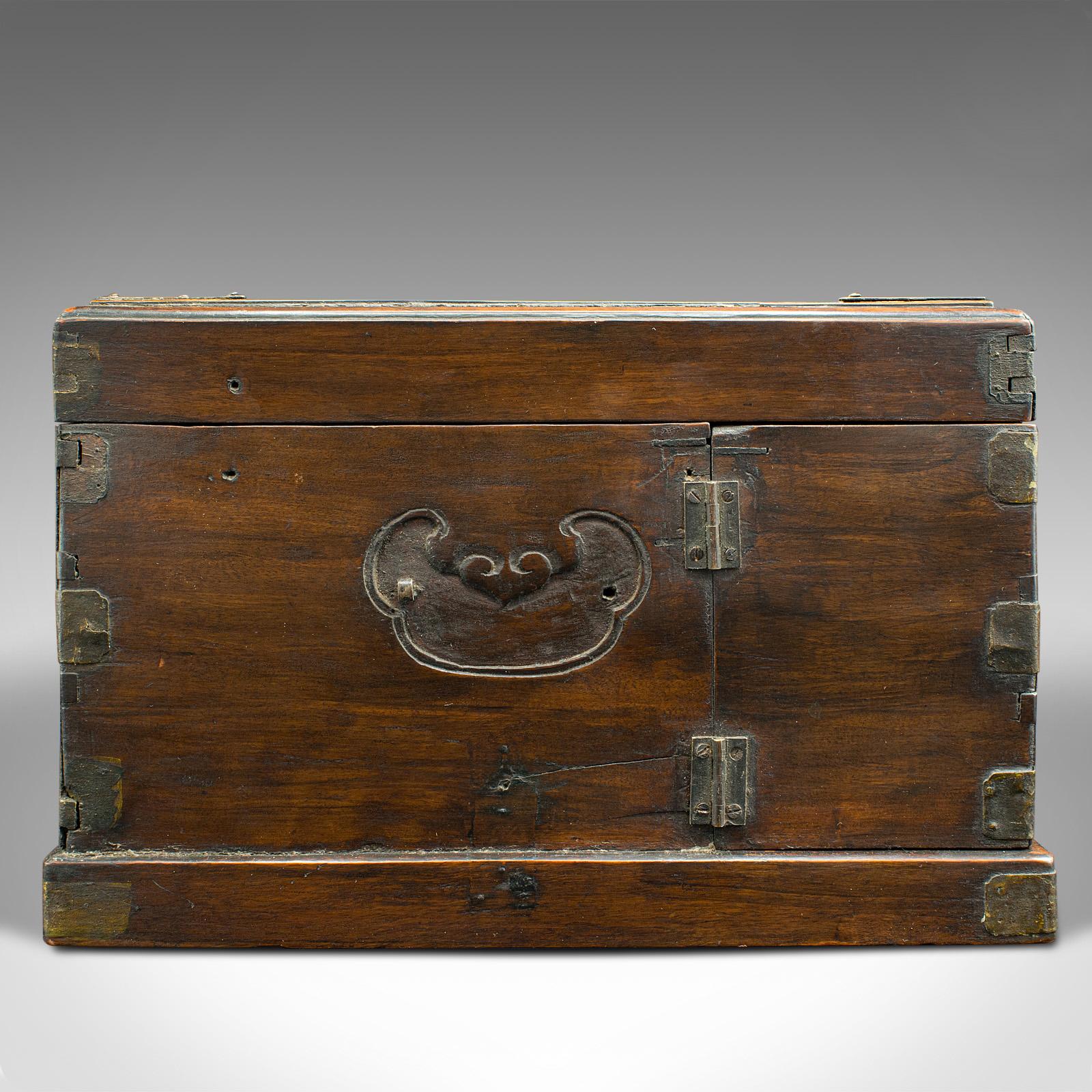 Antique Cleric's Swing Out Case, Chinese, Travelling Box, Qing, Victorian, 1890 In Fair Condition For Sale In Hele, Devon, GB