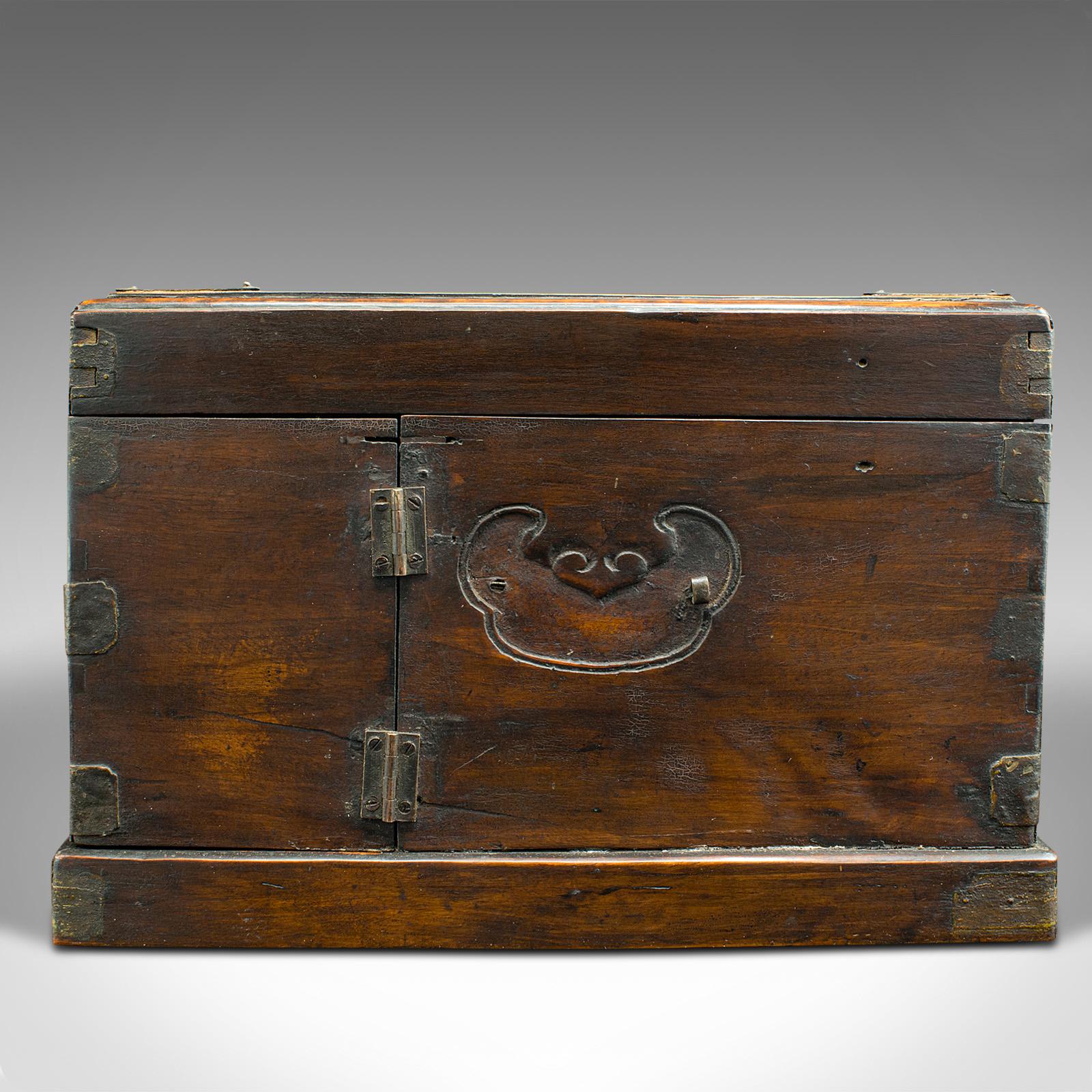 19th Century Antique Cleric's Swing Out Case, Chinese, Travelling Box, Qing, Victorian, 1890 For Sale