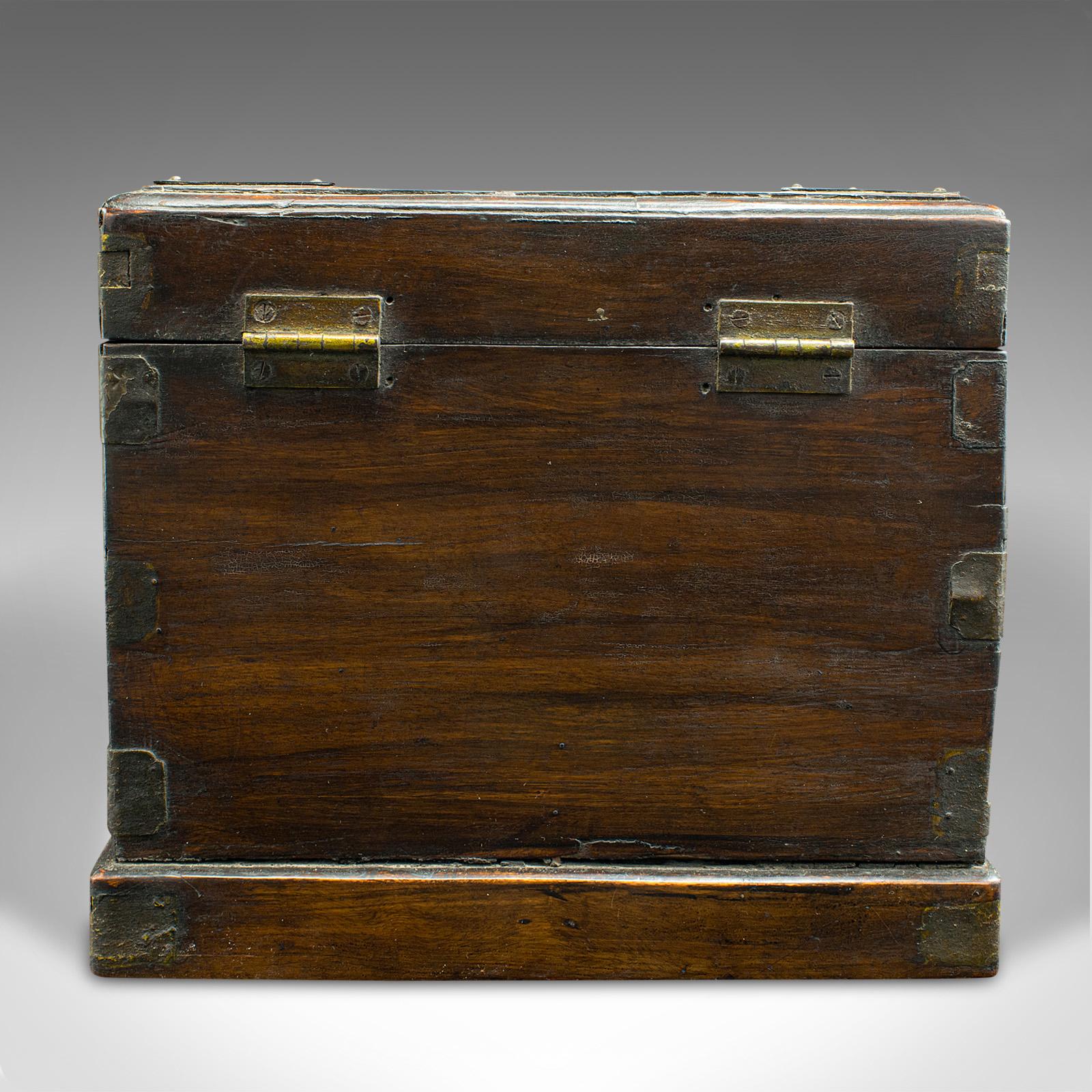 Hardwood Antique Cleric's Swing Out Case, Chinese, Travelling Box, Qing, Victorian, 1890 For Sale