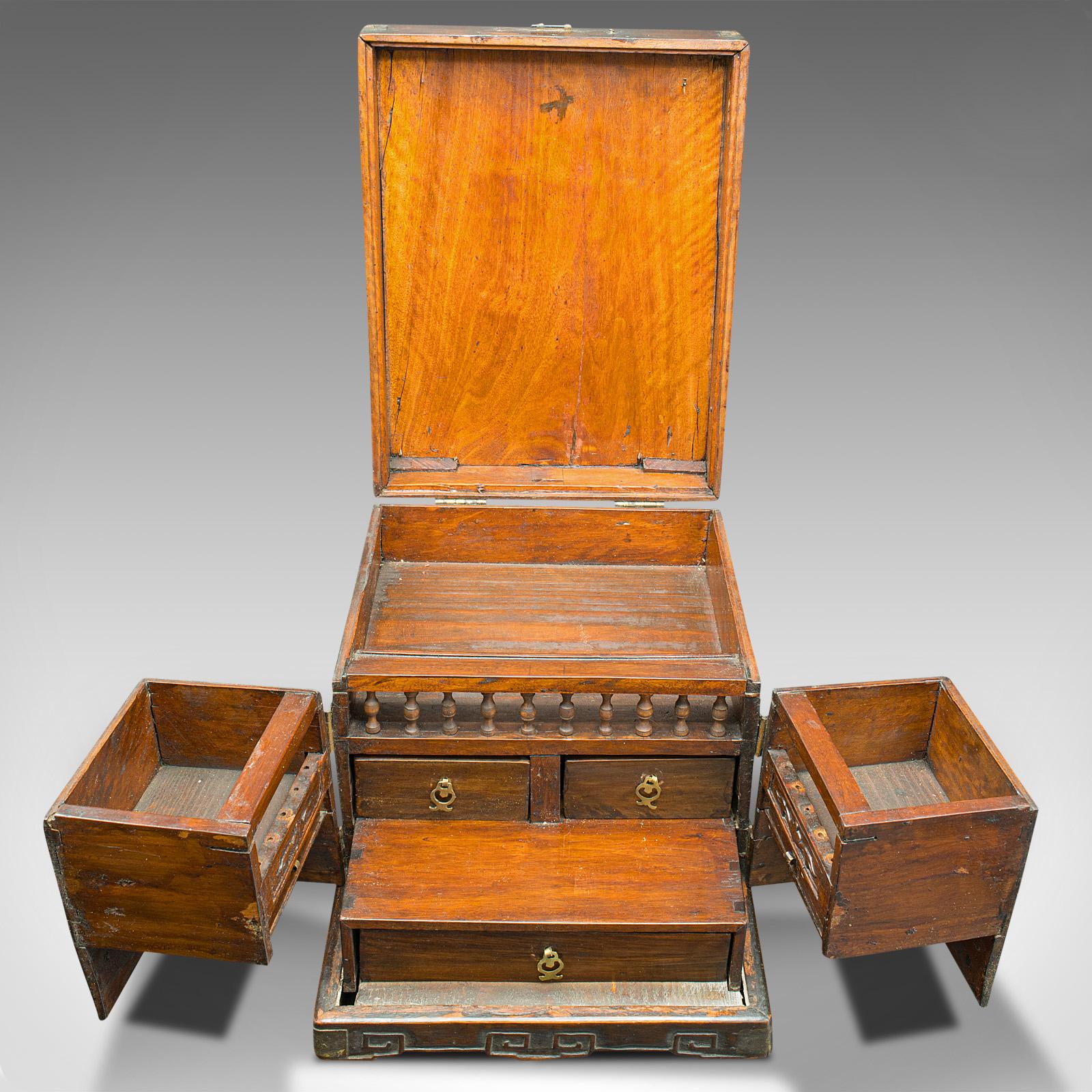 Antique Cleric's Swing Out Case, Chinese, Travelling Box, Qing, Victorian, 1890 For Sale 2