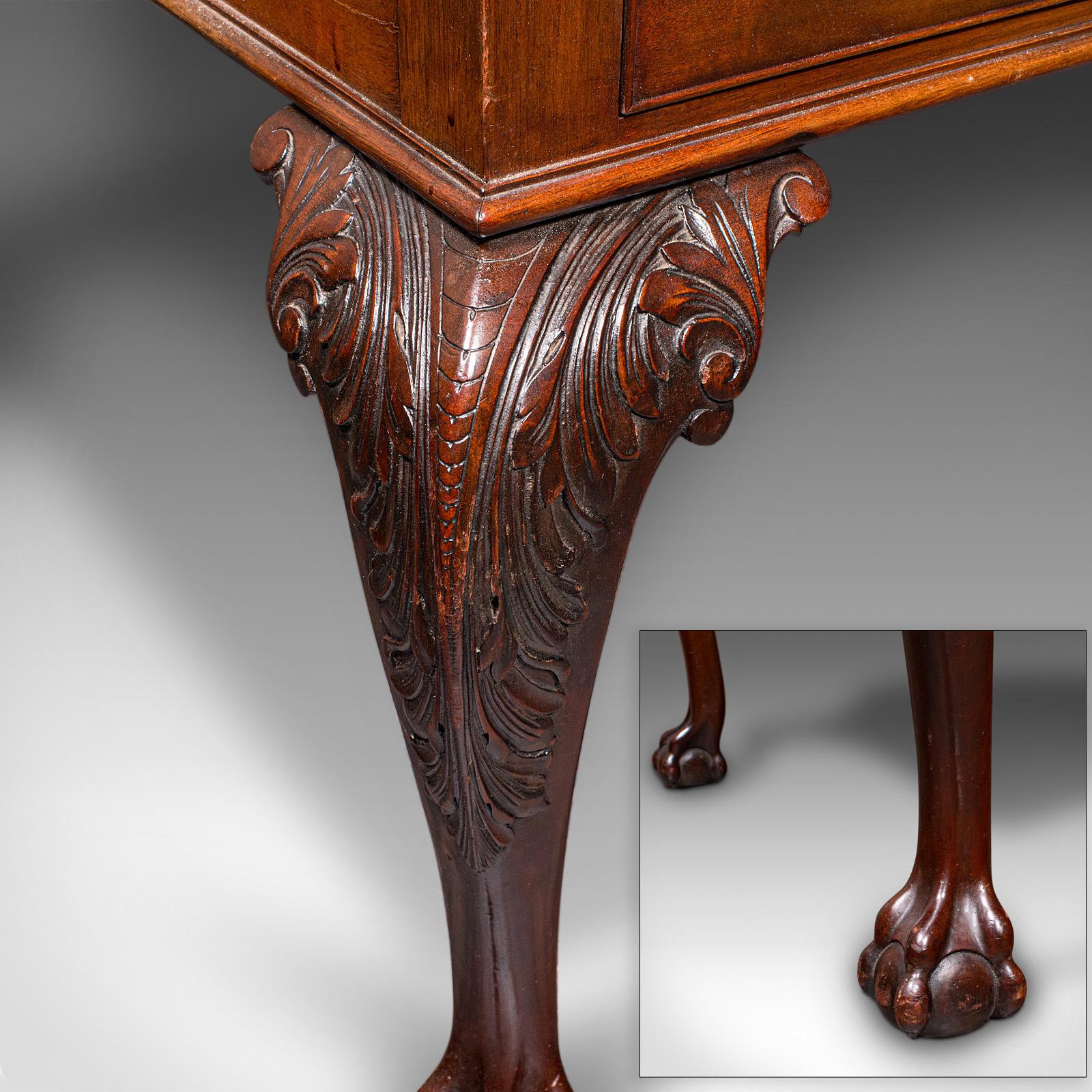 Antiker Clerk's-Schreibtisch, englisch, Leder, Partner, Home Office, Edwardianisch, um 1910 im Angebot 6