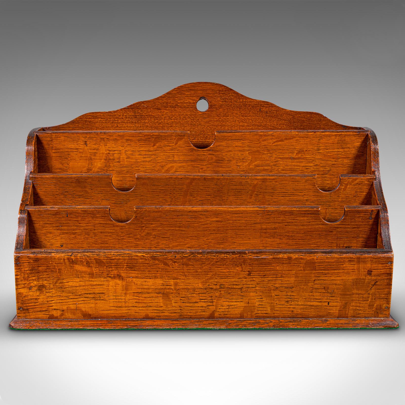 Victorien Ancien bureau de clerque anglais, chêne, Organiseur, porte-lettres, victorien, 1870 en vente