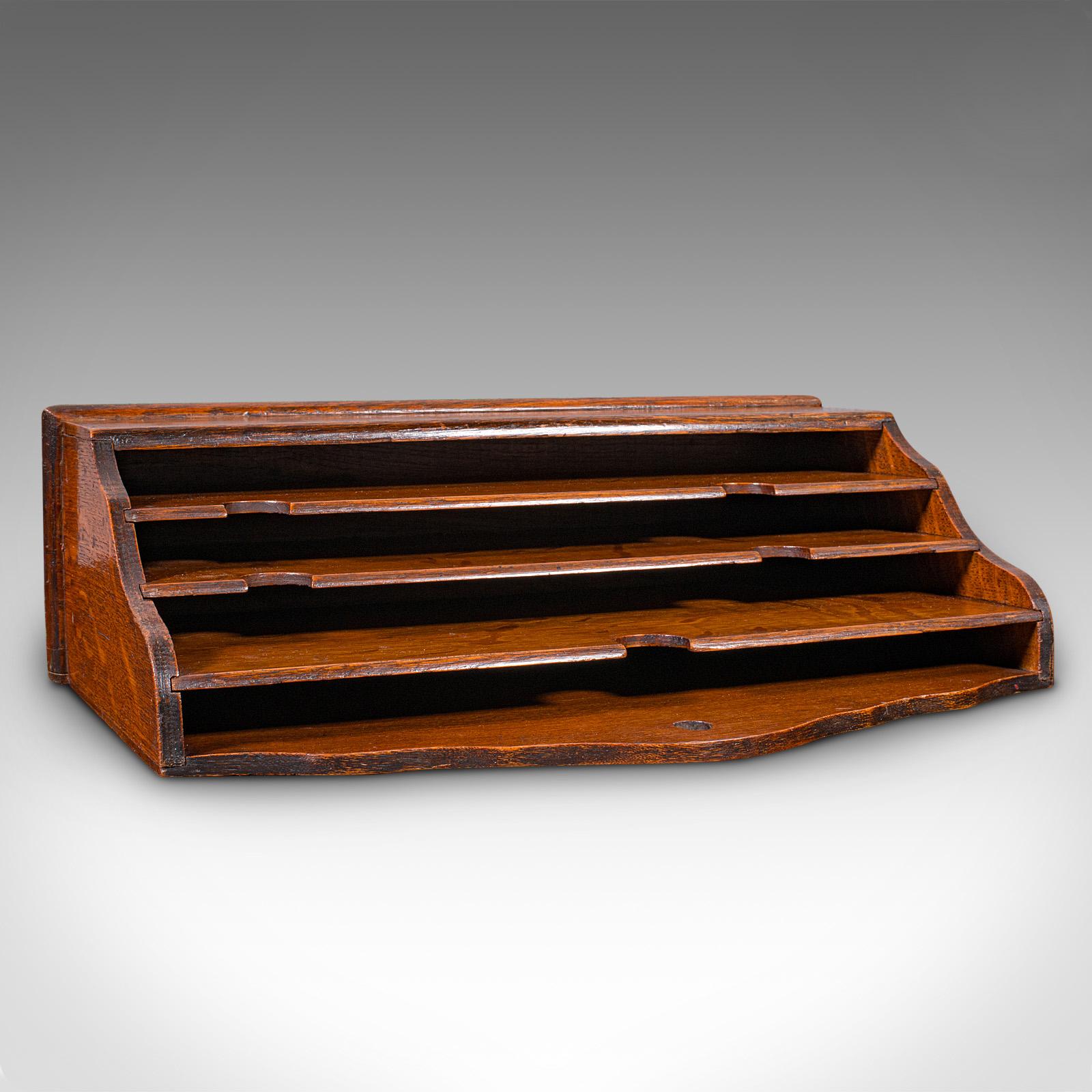 Chêne Ancien bureau de clerque anglais, chêne, Organiseur, porte-lettres, victorien, 1870 en vente