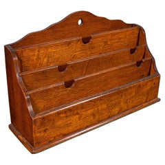 Antiker Clerk's Desk Tidy, Englisch, Eiche, Organiser, Briefständer, viktorianisch, 1870