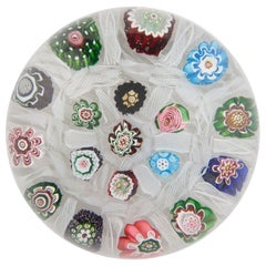 Antique Clichy Rose Millefiori Chequer Paperweight c1850