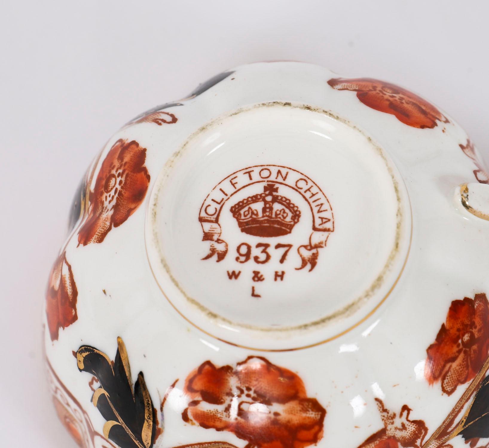 Antique Clifton China 34 piece Tea Set By Wildblood & Heath 19th Century For Sale 11