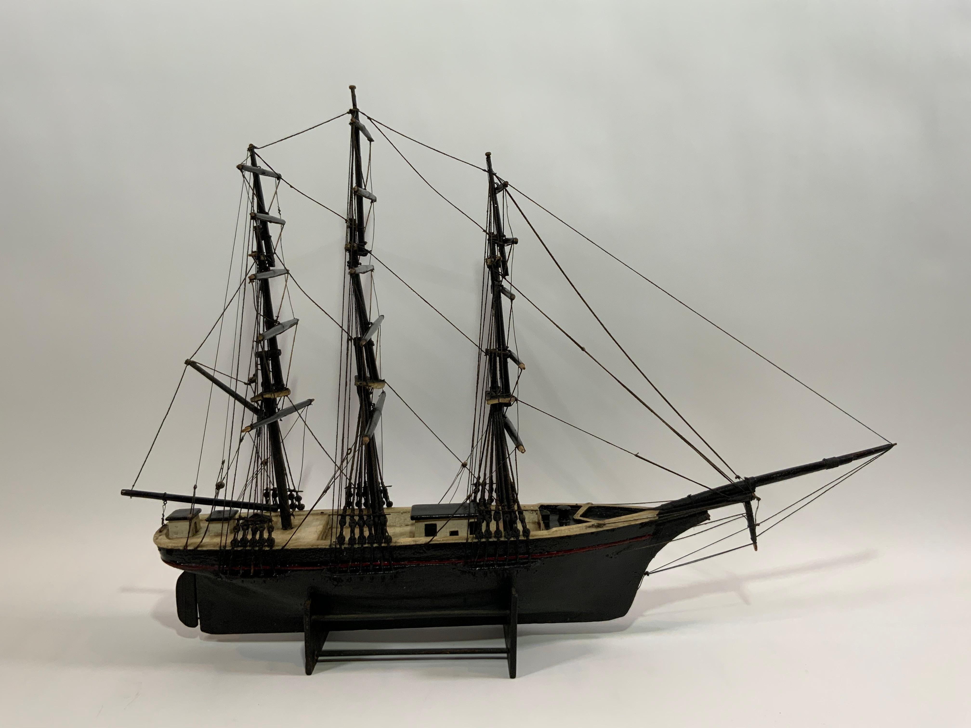 Antique Clipper Ship Model In Excellent Condition In Norwell, MA