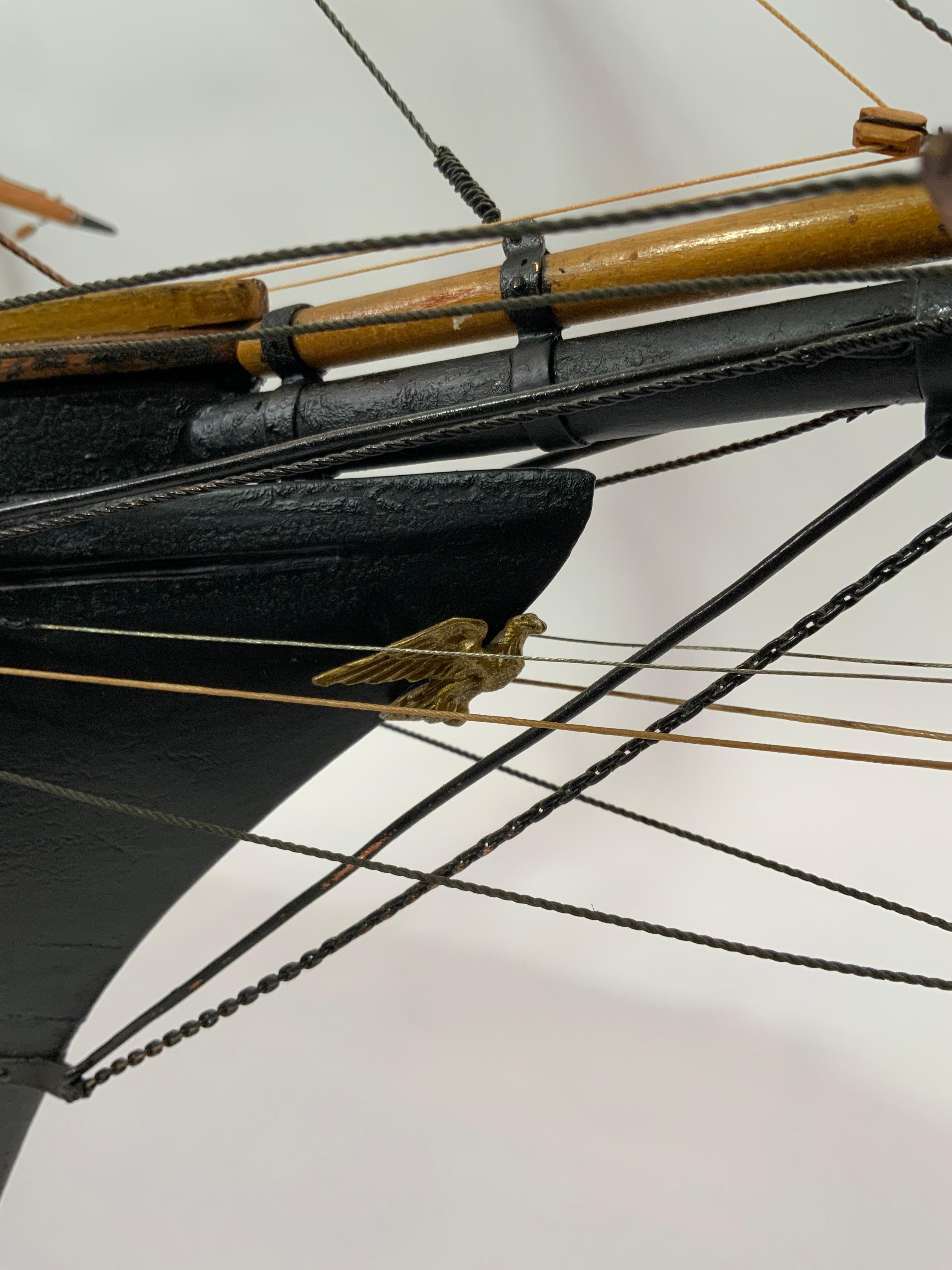 Antique Clipper Ship Model In Excellent Condition In Norwell, MA