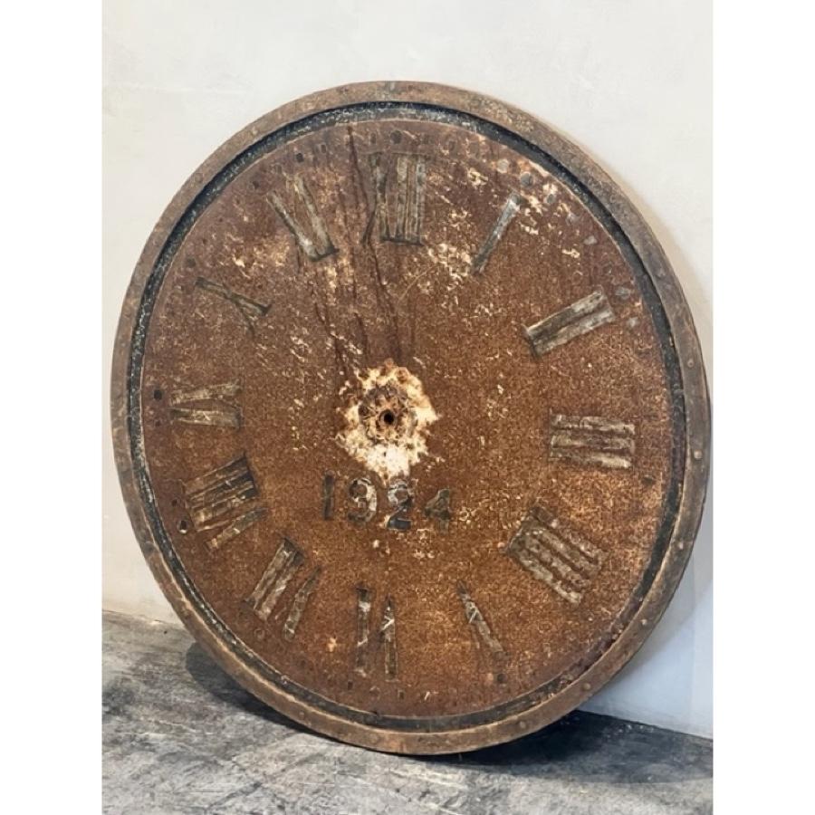 Unknown Antique Clock Face Rust and Black, 1924, AC-0124 For Sale