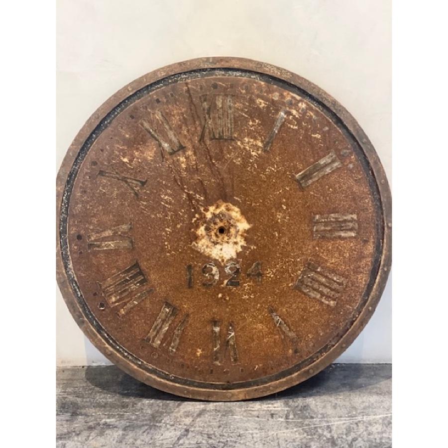 20th Century Antique Clock Face Rust and Black, 1924, AC-0124 For Sale