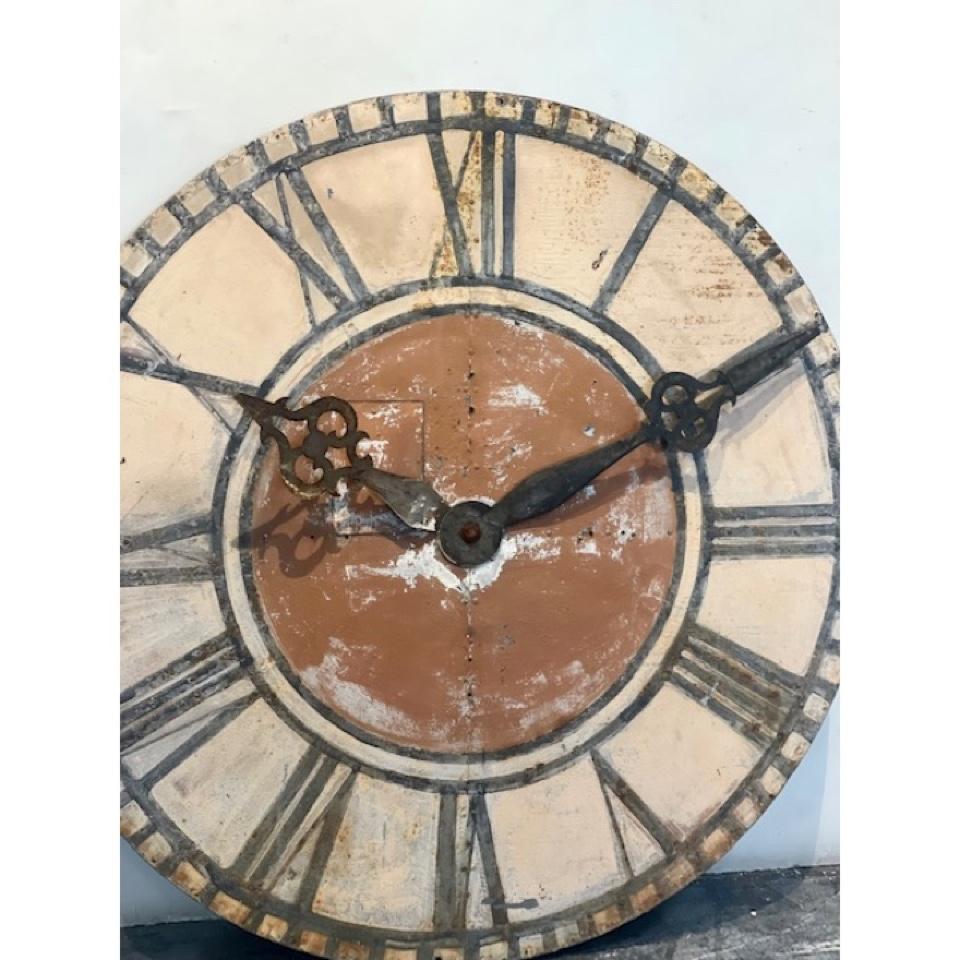 Antique Clock Face, Terra Cotta In Fair Condition For Sale In Scottsdale, AZ