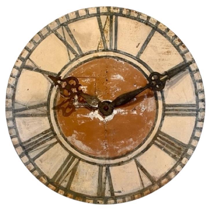 Antique Clock Face, Terra Cotta For Sale
