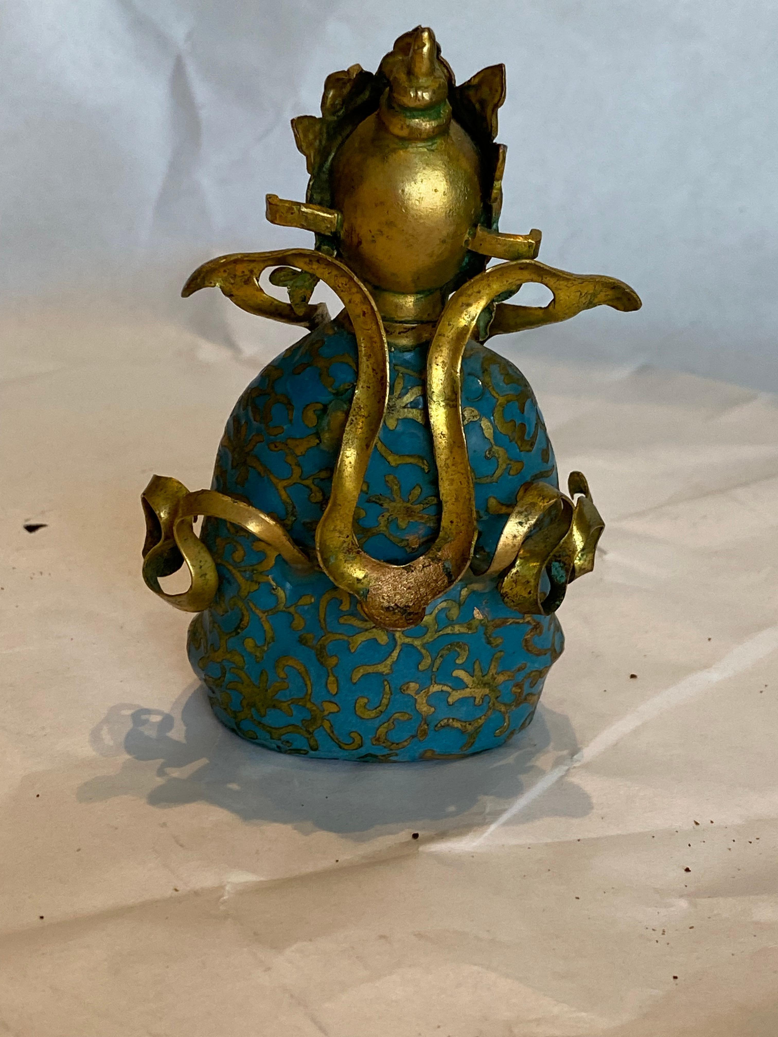 Gilt Antique Cloisonne' and Gold Baby Buddha For Sale