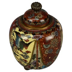 Antique Cloisonne Covered Cabinet Size Enameled Scent Jar Circa 1930