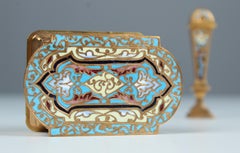 Antique Cloisonné-Emaille Desk Set, Bronze Doré, France, Circa 1880