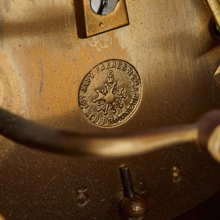 Antique Cloisonne Enamel and Gilt Bronze Clock Set For Sale 1