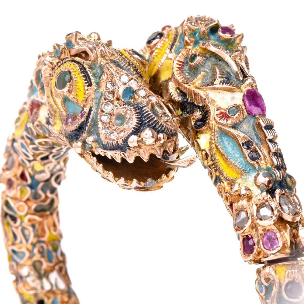 vintage cloisonne bangle bracelet