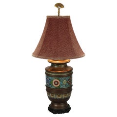 Antique Cloisonné Enameled Bronze Table Lamp, Circa 1900