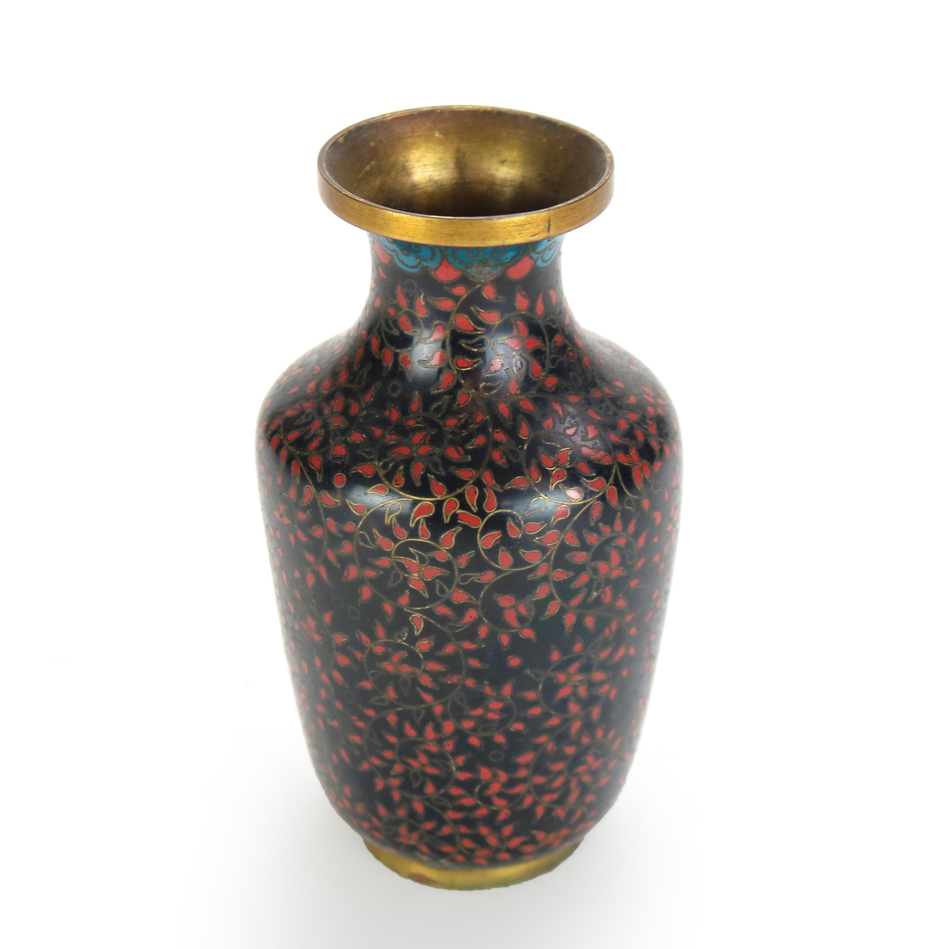 Antique Cloisonne Enameled Cabinet Vase, Early 20thC.

5 1/8