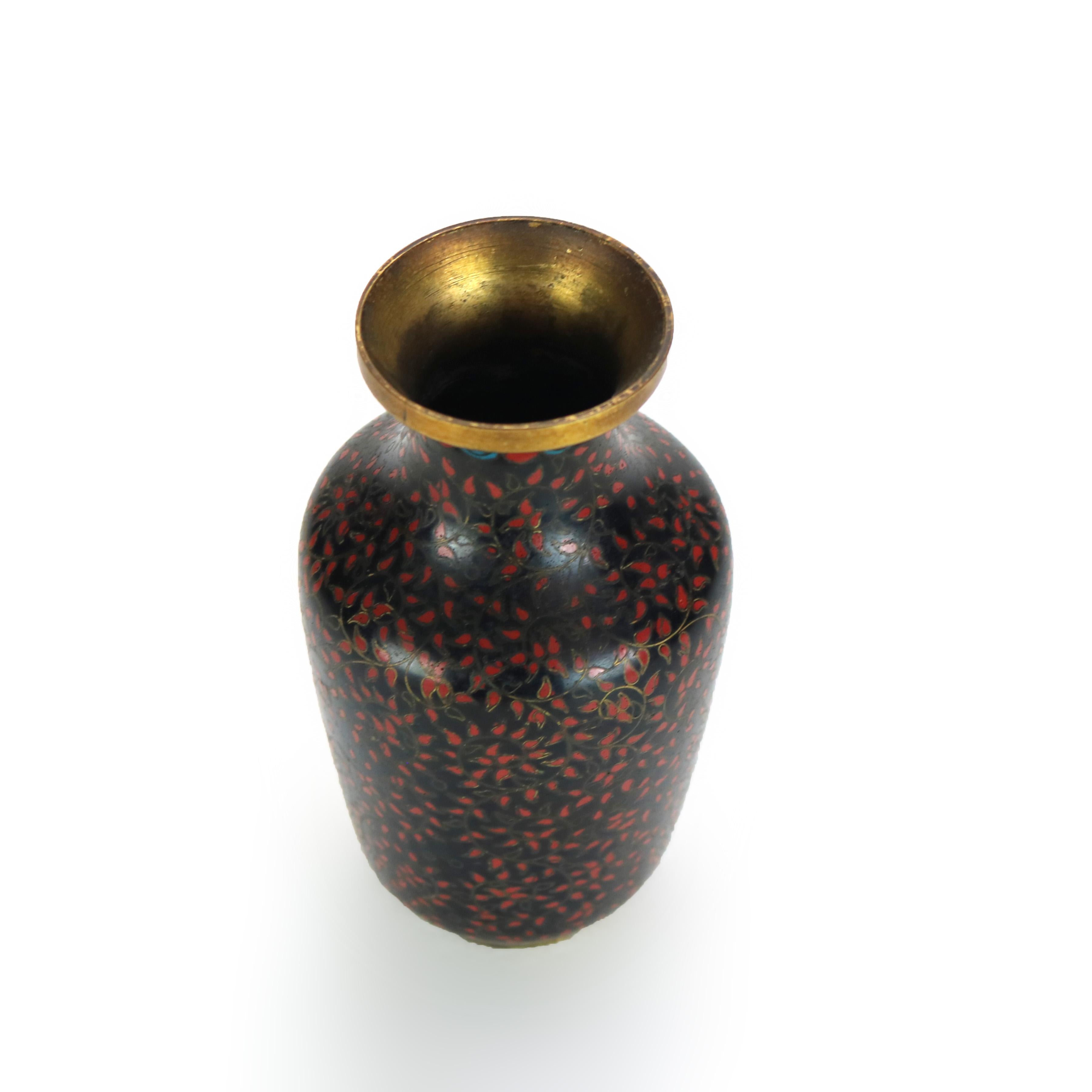20th Century Antique Cloisonne Enameled Cabinet Vase Early 20thC For Sale
