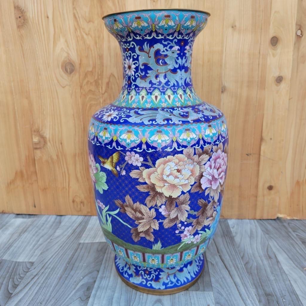 Céramique Vase de sol cloisonné ancien en vente