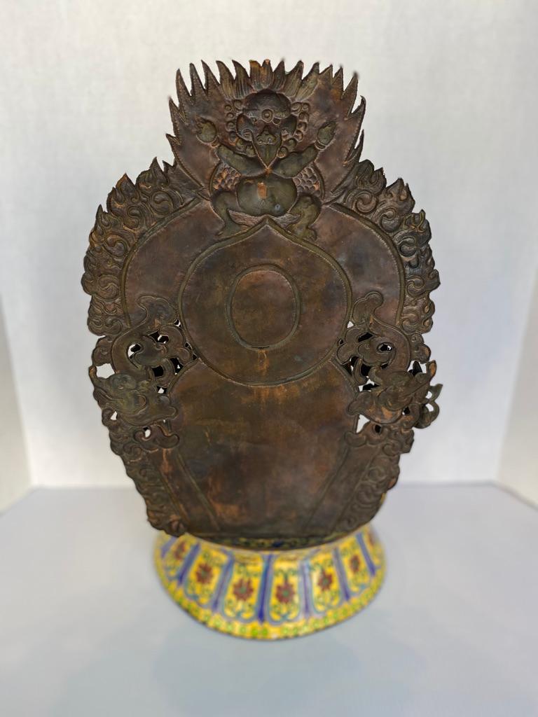 Hand-Crafted Antique Cloisonne Sitting Quan Yin