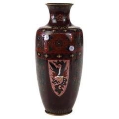 Antique Cloisonne Vase with Bird & Floral Decoration C1920