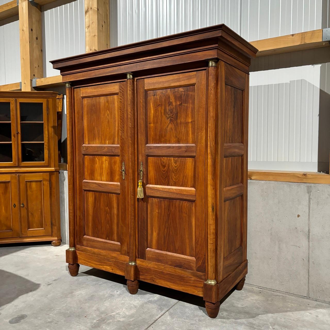 ✓ Impressive presence
✓ High quality wood selection
✓ Completely restored
✓ Individual interior division possible

Dimensions: 
W: 183cm H: 215cm D: 78cm

Article: Antique closet
Item no.: 991
Provenance: Historicism, 2e Empire around 1870
Material: