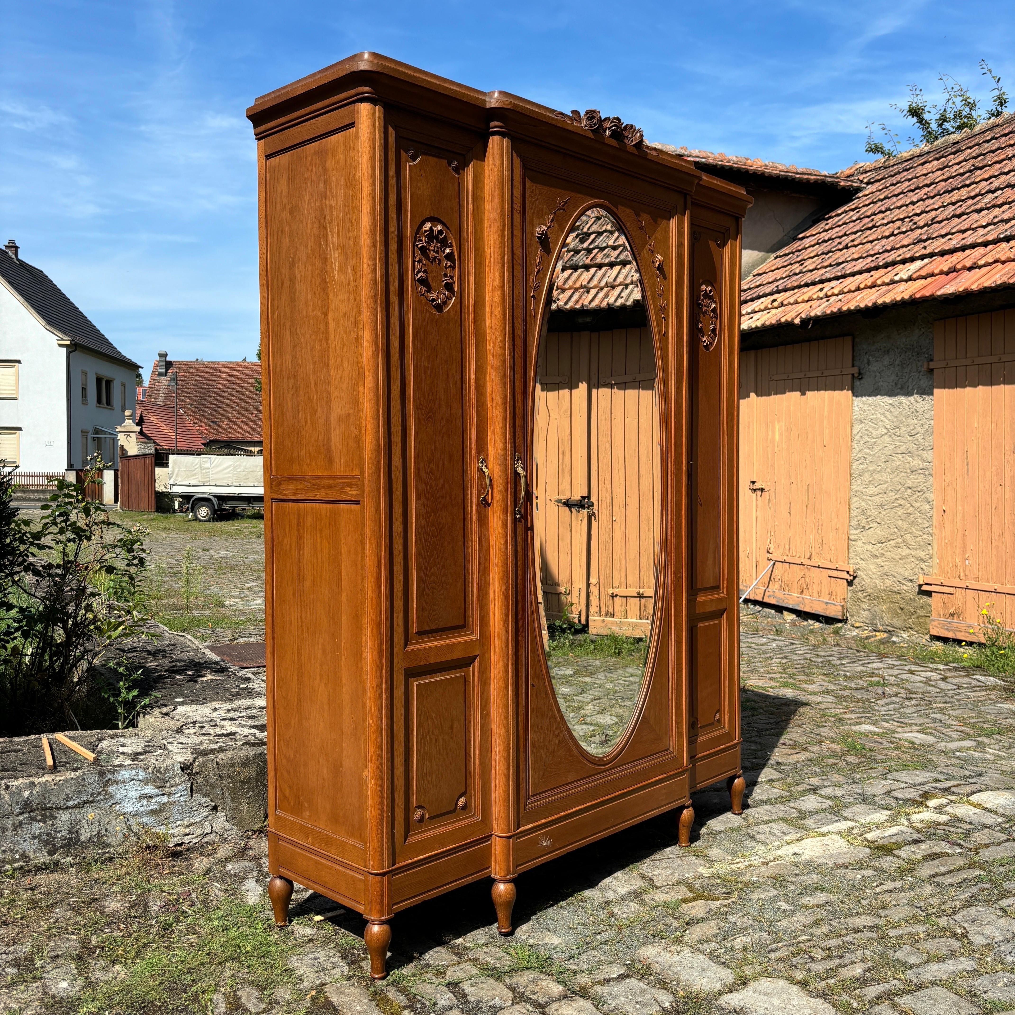 Art Nouveau Antique closet  Paris around 1900  Solid oak  Top condition