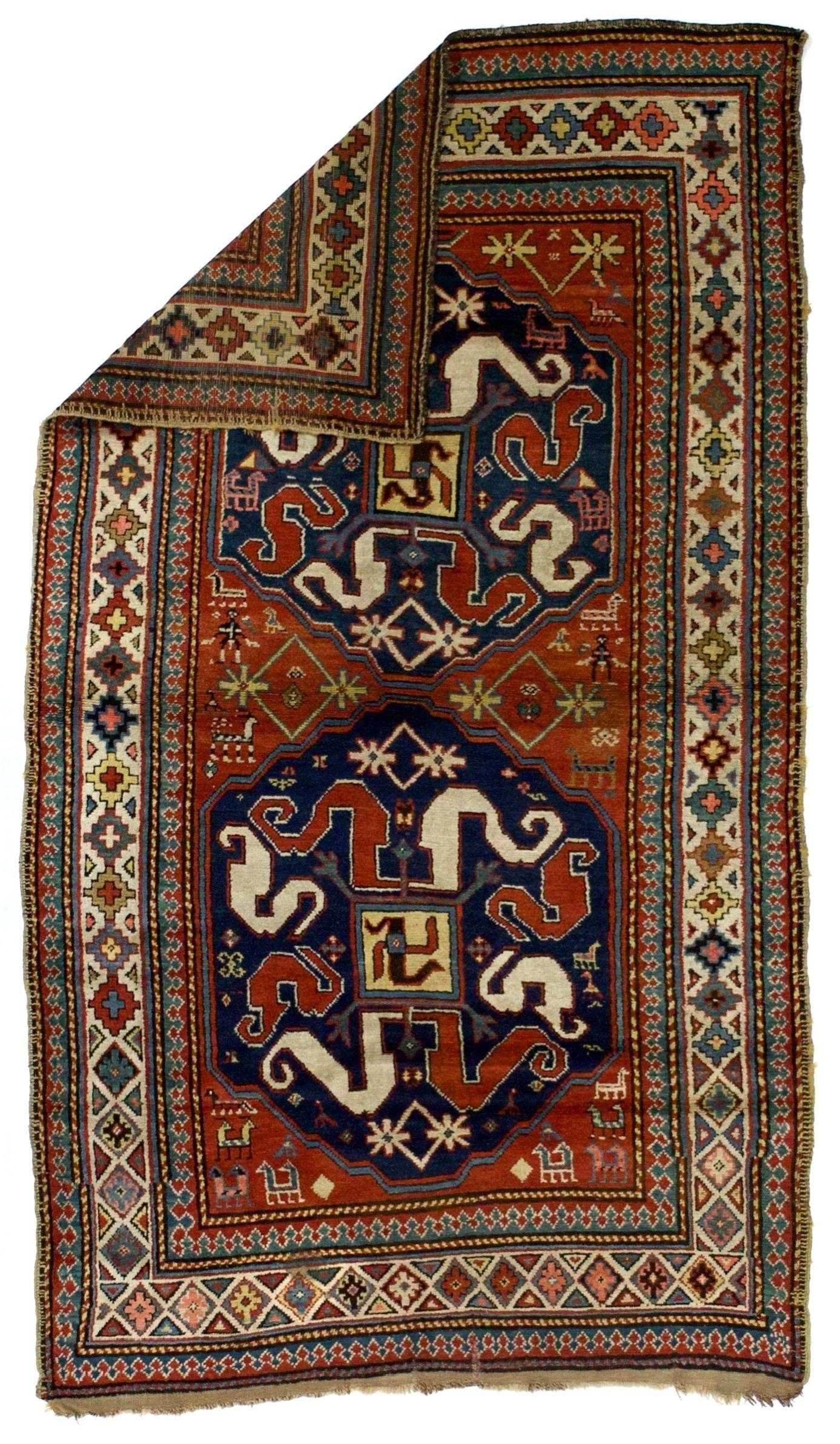 Antique Cloudband Kazak Rug 4’2