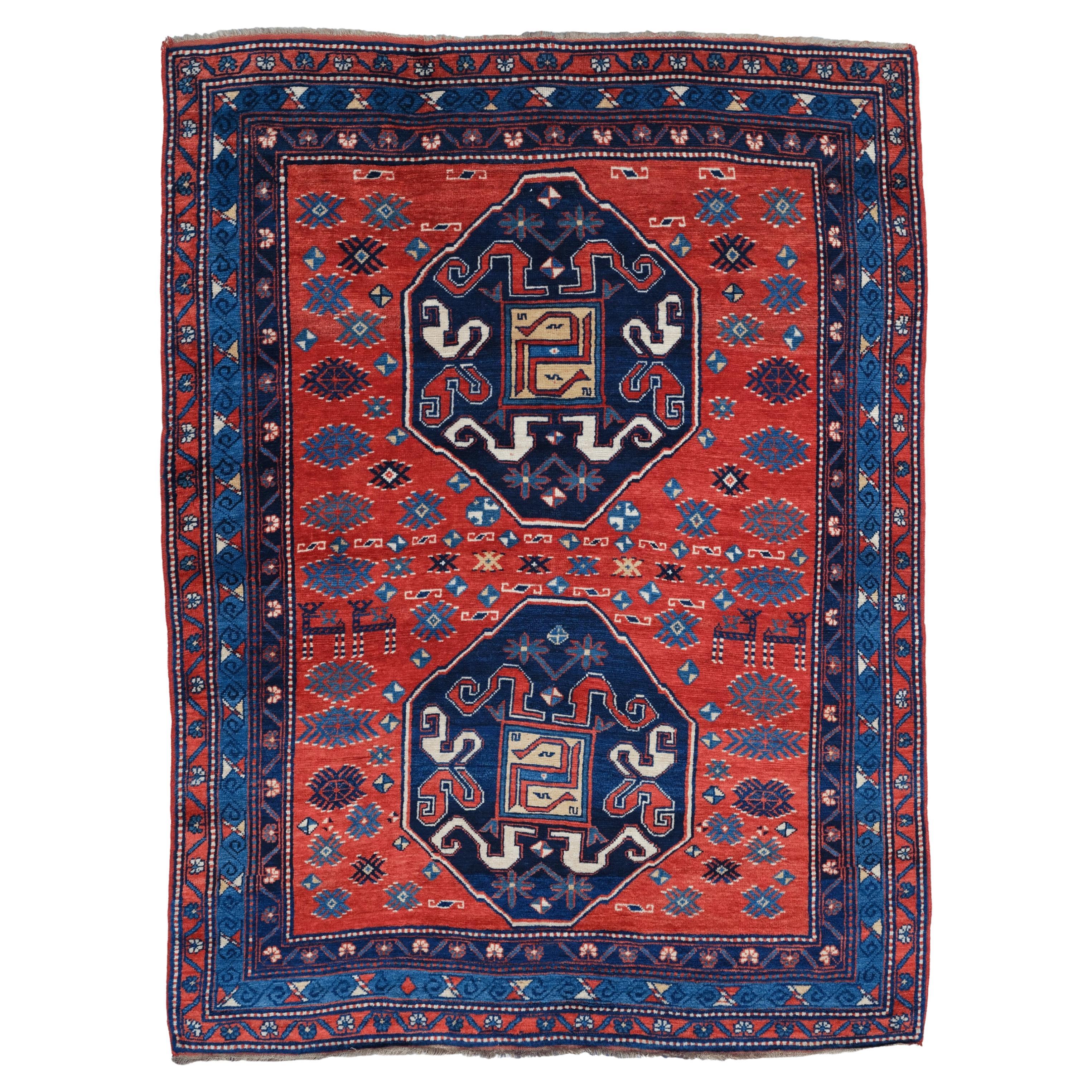 Antique Cloudband Rug - 19th Century Caucasian Cloudband Rug, Wool Rug