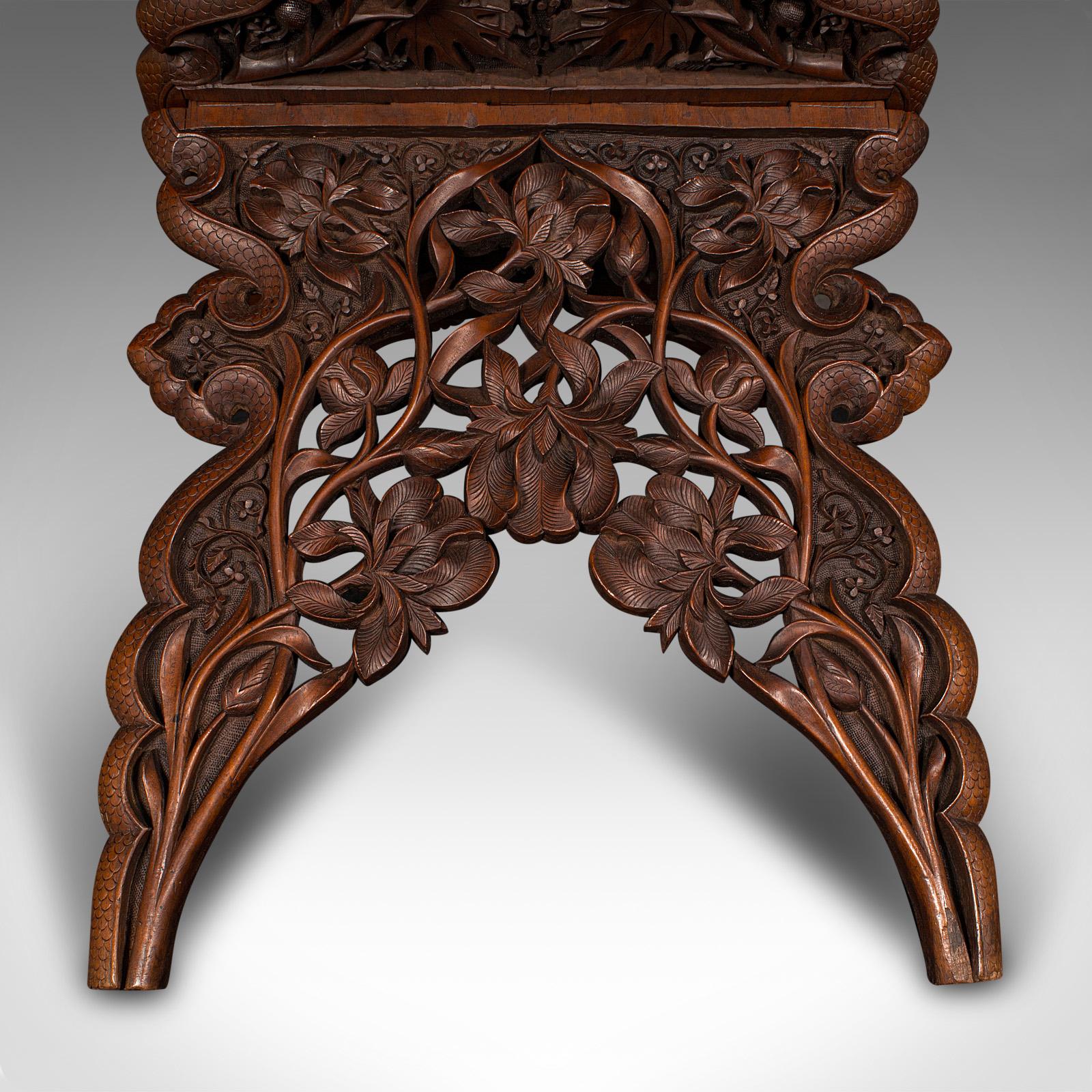 Teak Antico portariviste Club Lounge, birmano, teak, porta libri pieghevole, vittoriano in vendita