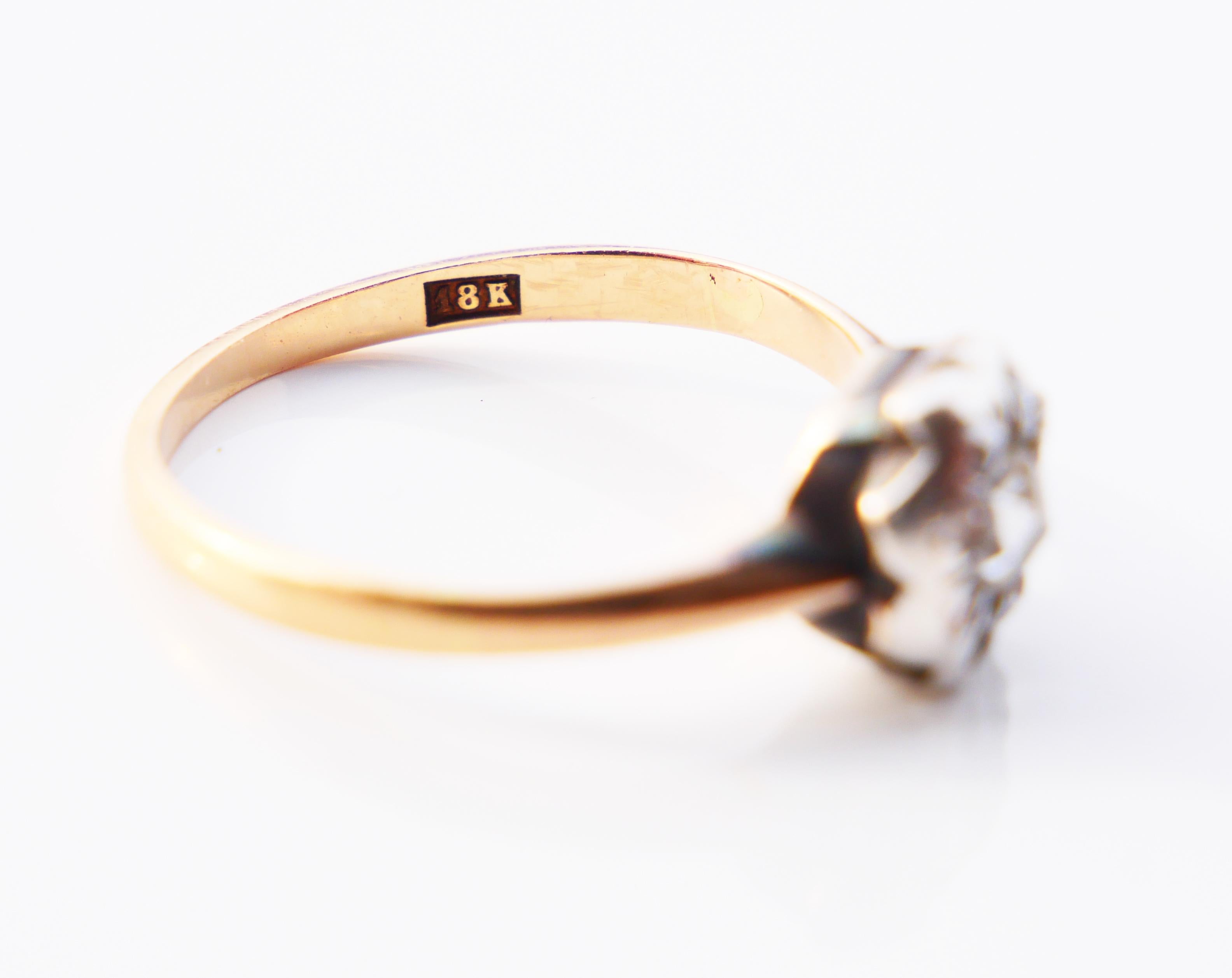Antiker Cluster Ring 0.5ctw Diamanten 18K Gelbgold Silber Ø US6 /2.2 gr im Angebot 8