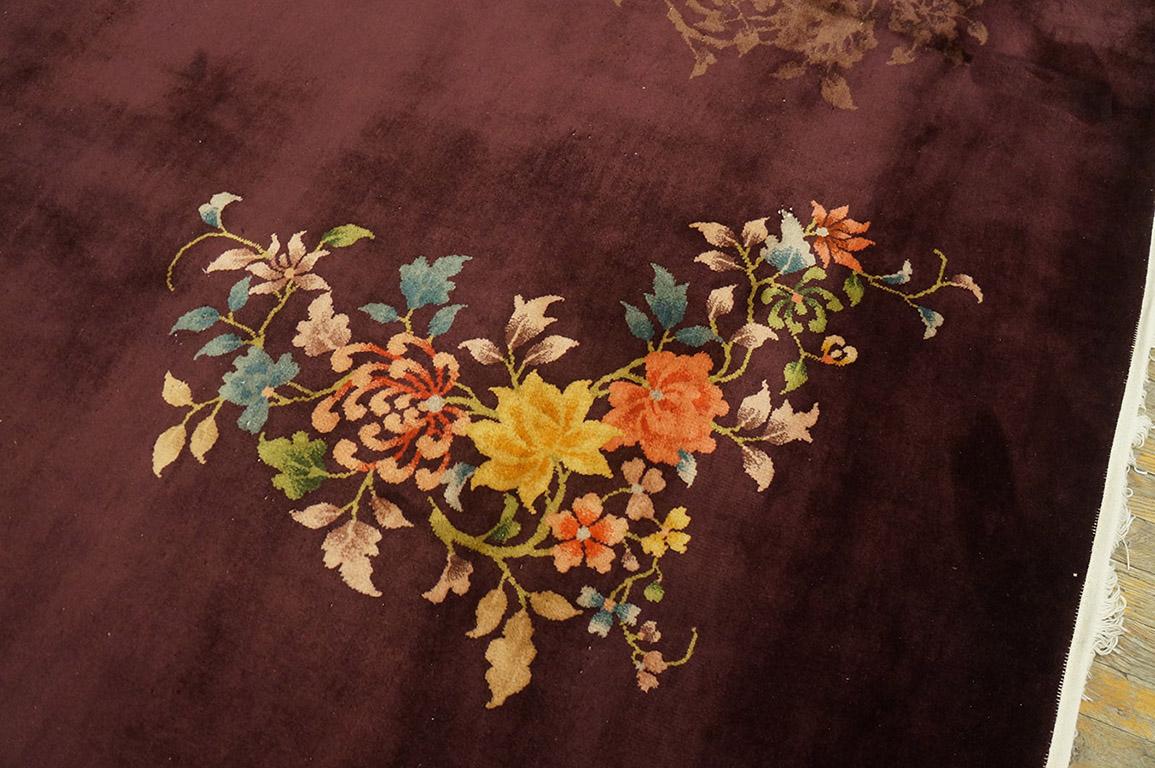 Tapis Art déco chinois ancien de 8' 8