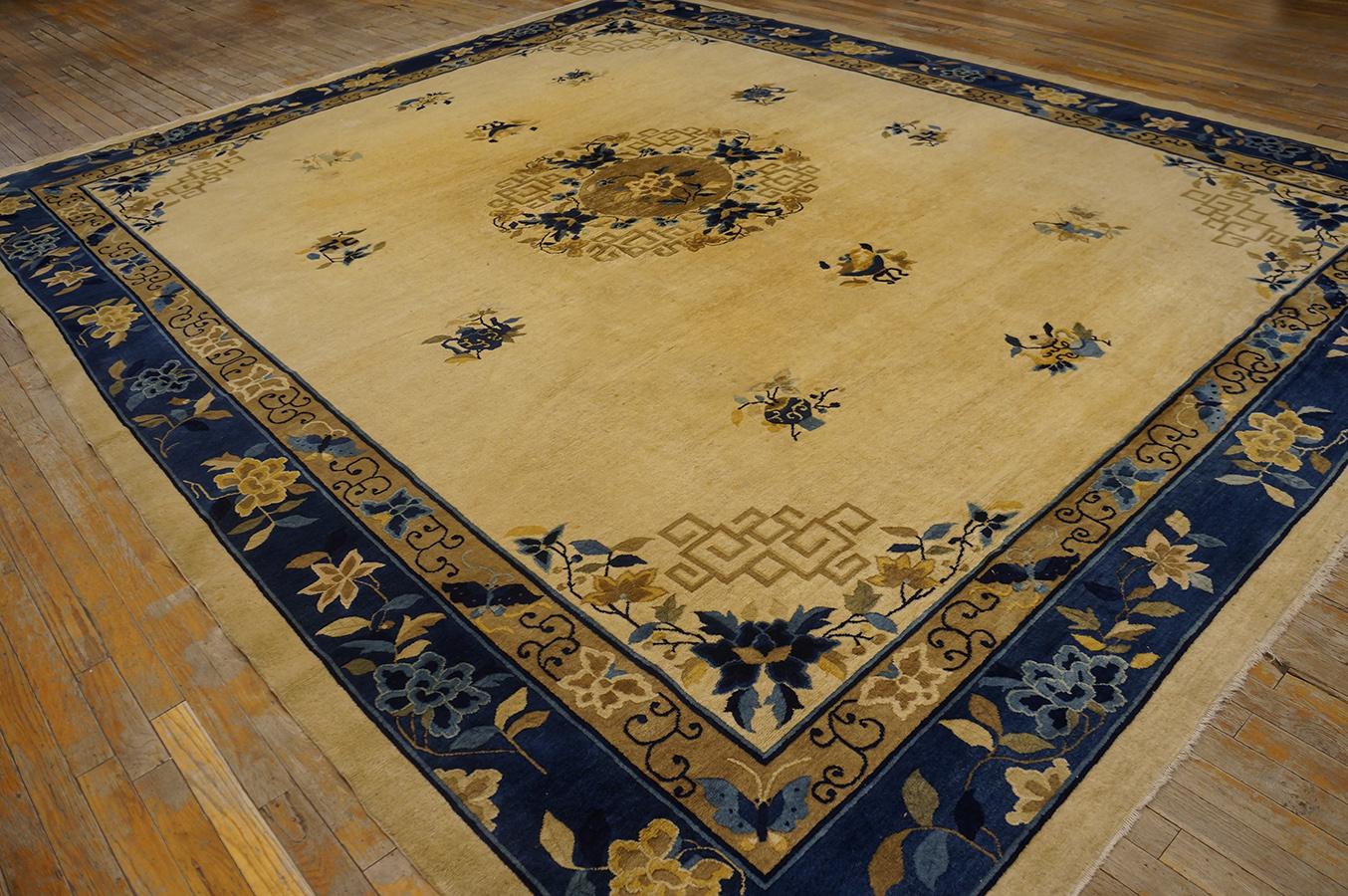 Early 20th Century Antique Cninese Peking Rug For Sale