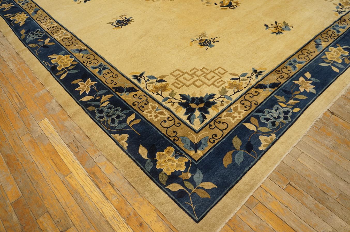 Wool Antique Cninese Peking Rug For Sale