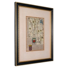Antique Coaching Road Map Cranborne to Dorchester, Framed Cartography, Victorian