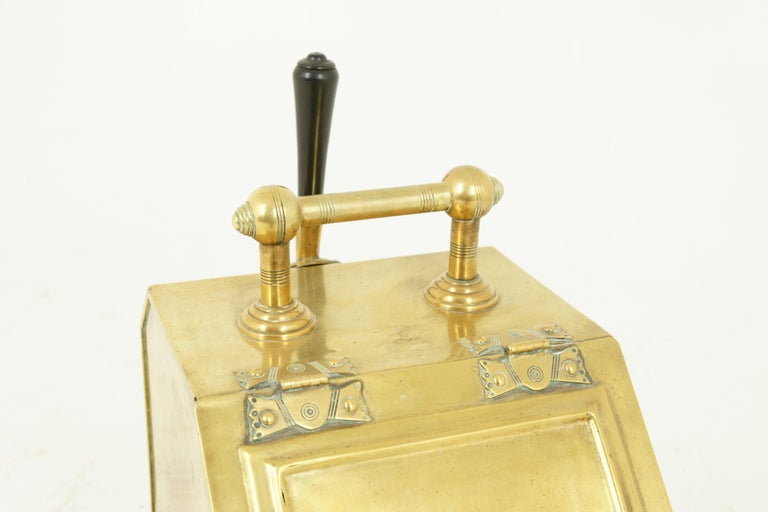Antique Coal Hod, Coal Box, Brass Coal Box, Scotland 1880, B1608 For