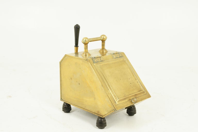 Antique Coal Hod, Coal Box, Brass Coal Box, Scotland 1880, B1608 For