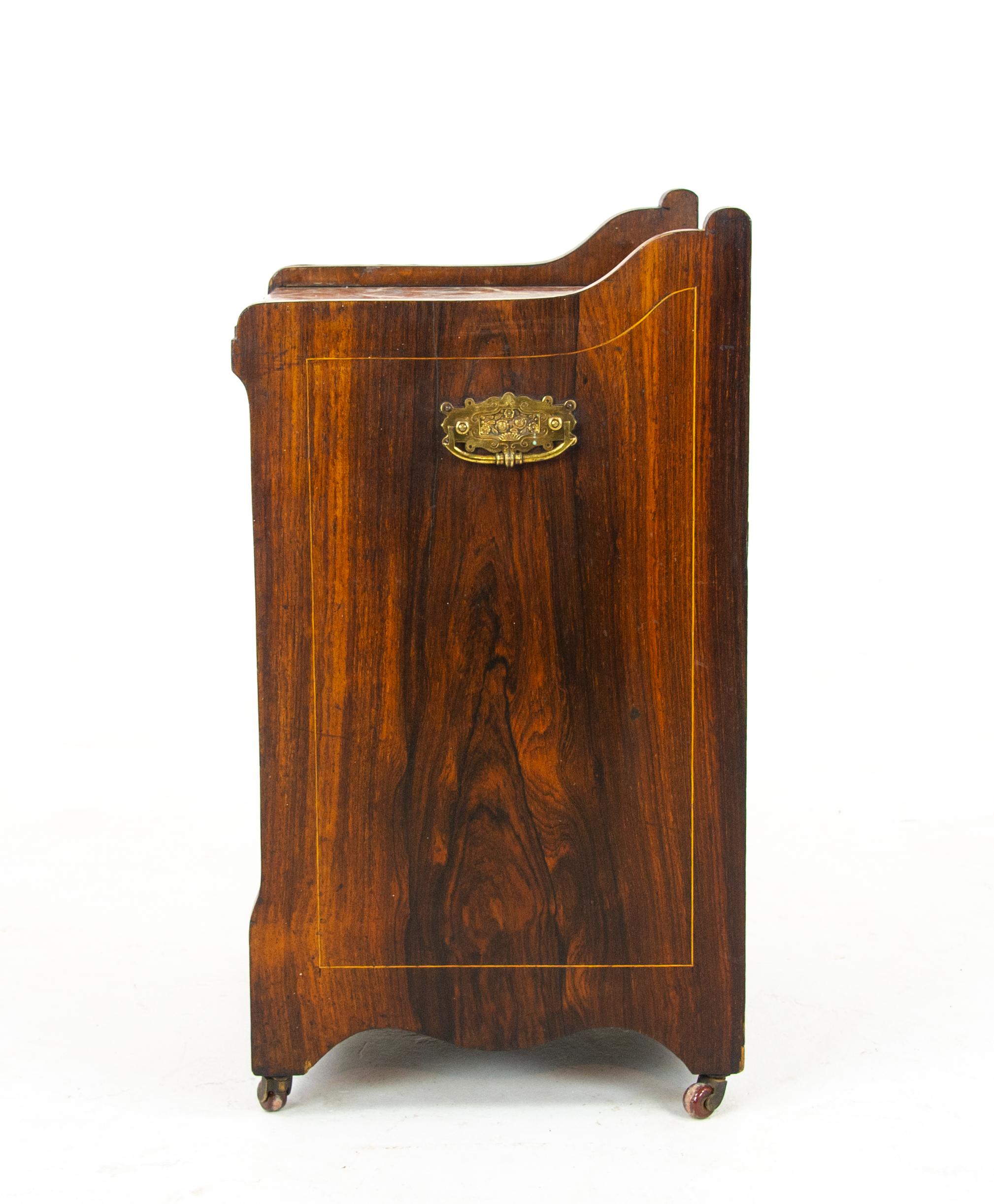 Antique Coal Hod, Walnut Coal Box, Coal Scuttle, Marble, Scotland 1880, B1262  In Good Condition In Vancouver, BC