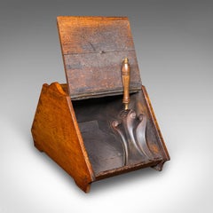 Antique Coal Purdonium, Scottish, Oak, Fireside Store, Gothic Revival, Victorian