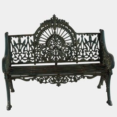 Antique Coalbrookdale Gothic Cast Iron Garden Bench C1890