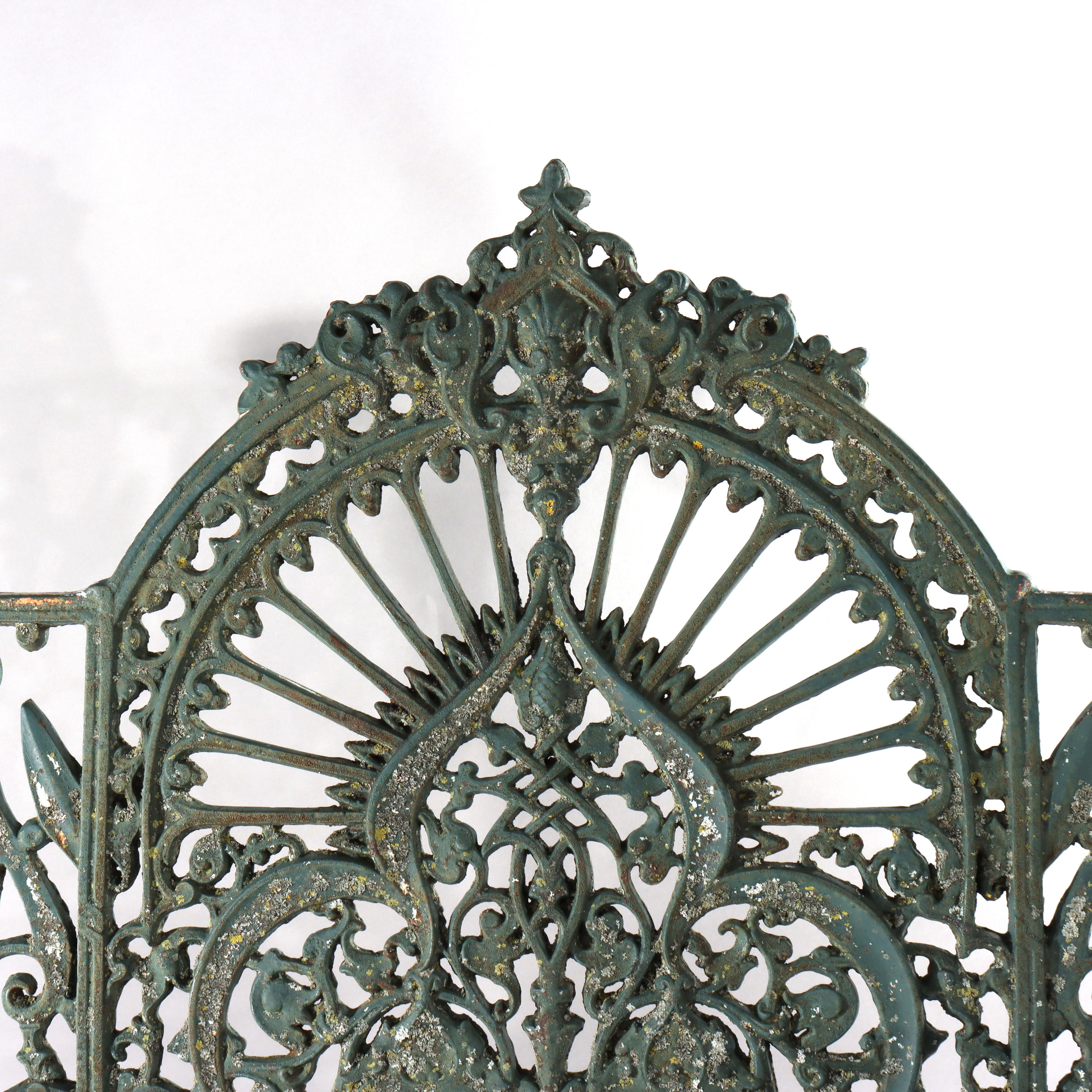 Antiguo banco de jardín de hierro fundido gótico de Coalbrookdale C1890 en venta 1