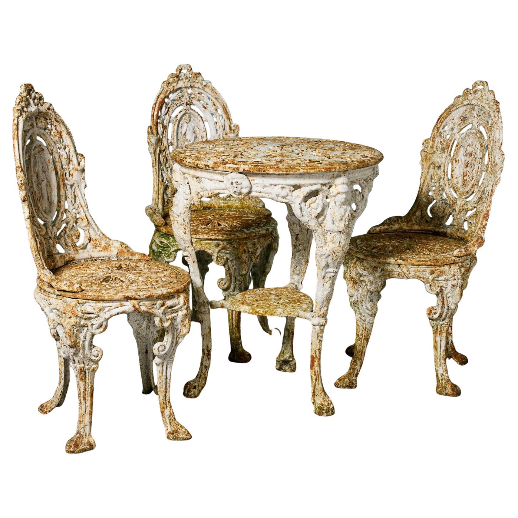 Antique Coalbrookdale Style Ornate Garden Patio Set