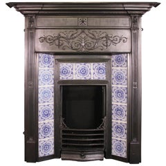 Antique Coalbrookdale Victorian Cast Iron Combination Fireplace