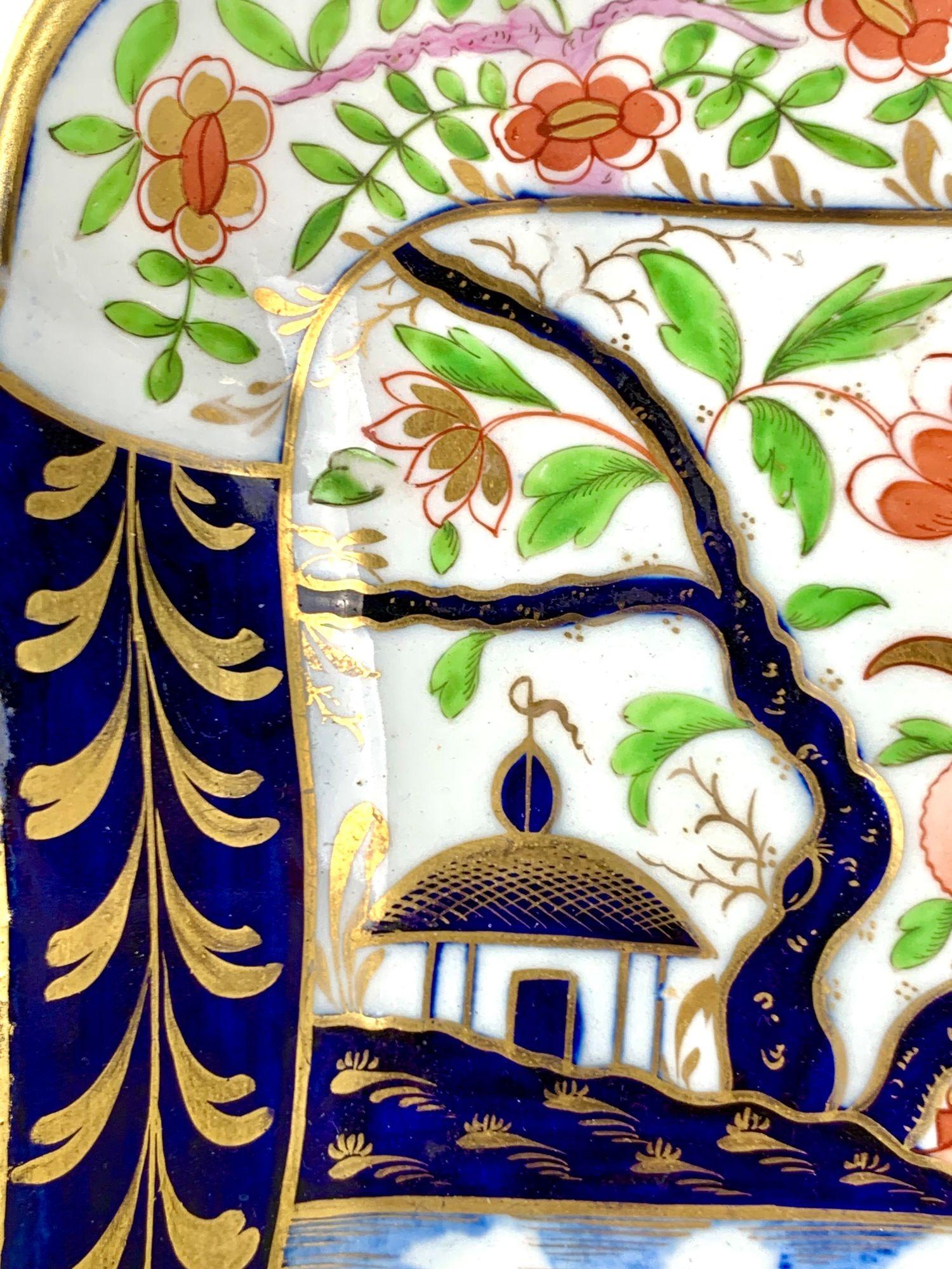 Antike Coalport Porcelain Schale Hand gemalt Imari Dekoration England c.1820 (Englisch) im Angebot