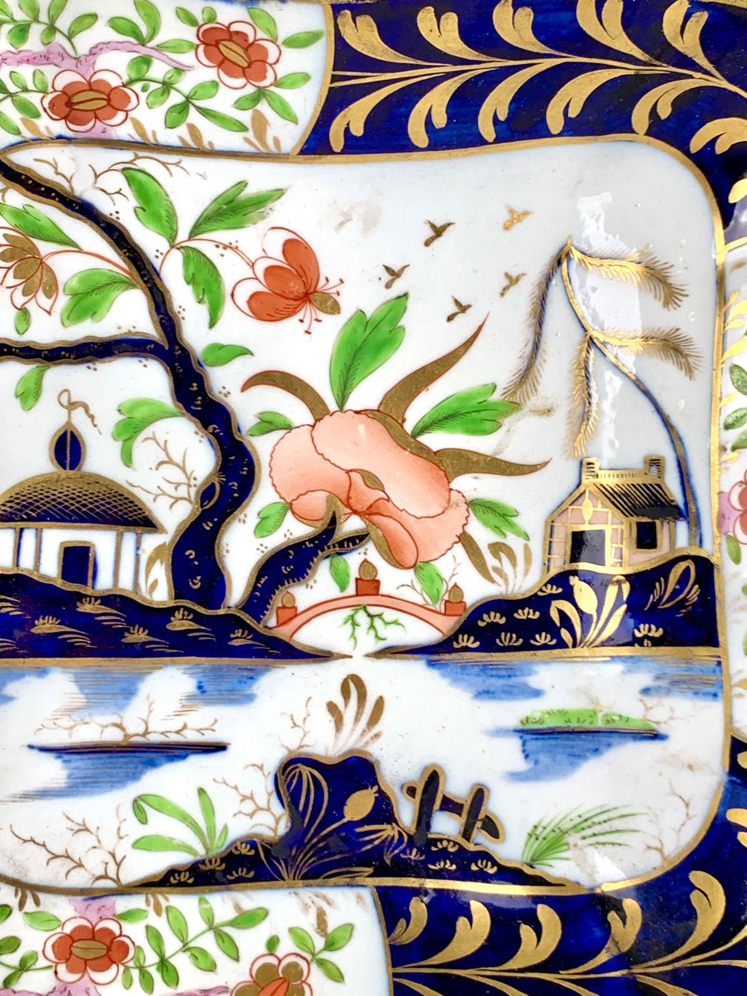 Antike Coalport Porcelain Schale Hand gemalt Imari Dekoration England c.1820 (Handbemalt) im Angebot