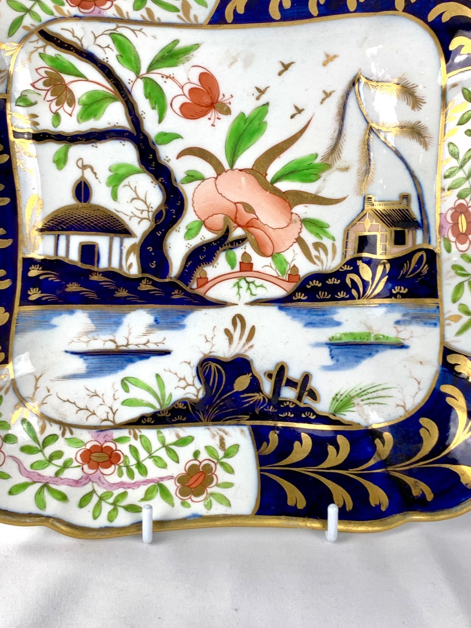 Antike Coalport Porcelain Schale Hand gemalt Imari Dekoration England c.1820 (Porzellan) im Angebot