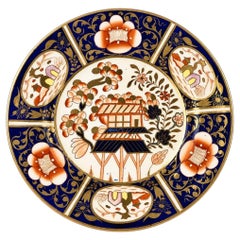 Antiker Coalport Porcelain Teller in Imari Palette mit Pagoden-Design, CIRCA 1820