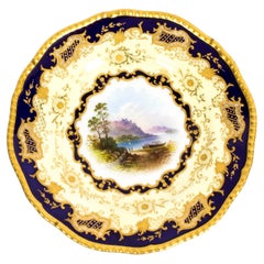 Antique Coalport Porcelain Plate Lake Menteith 1891 Kilchurn Castle